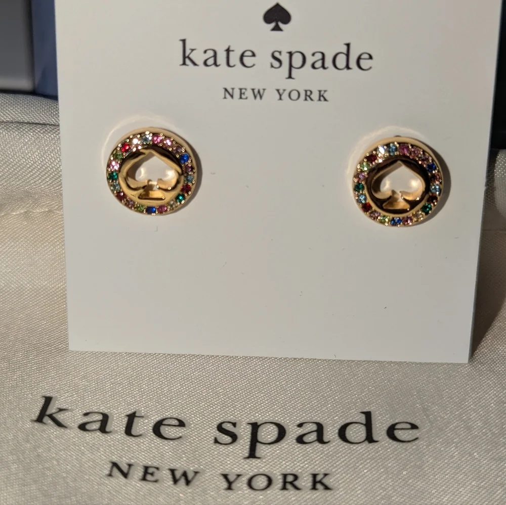 NWT Kate Spade Multicolor Spot The Spade Stud Earrings